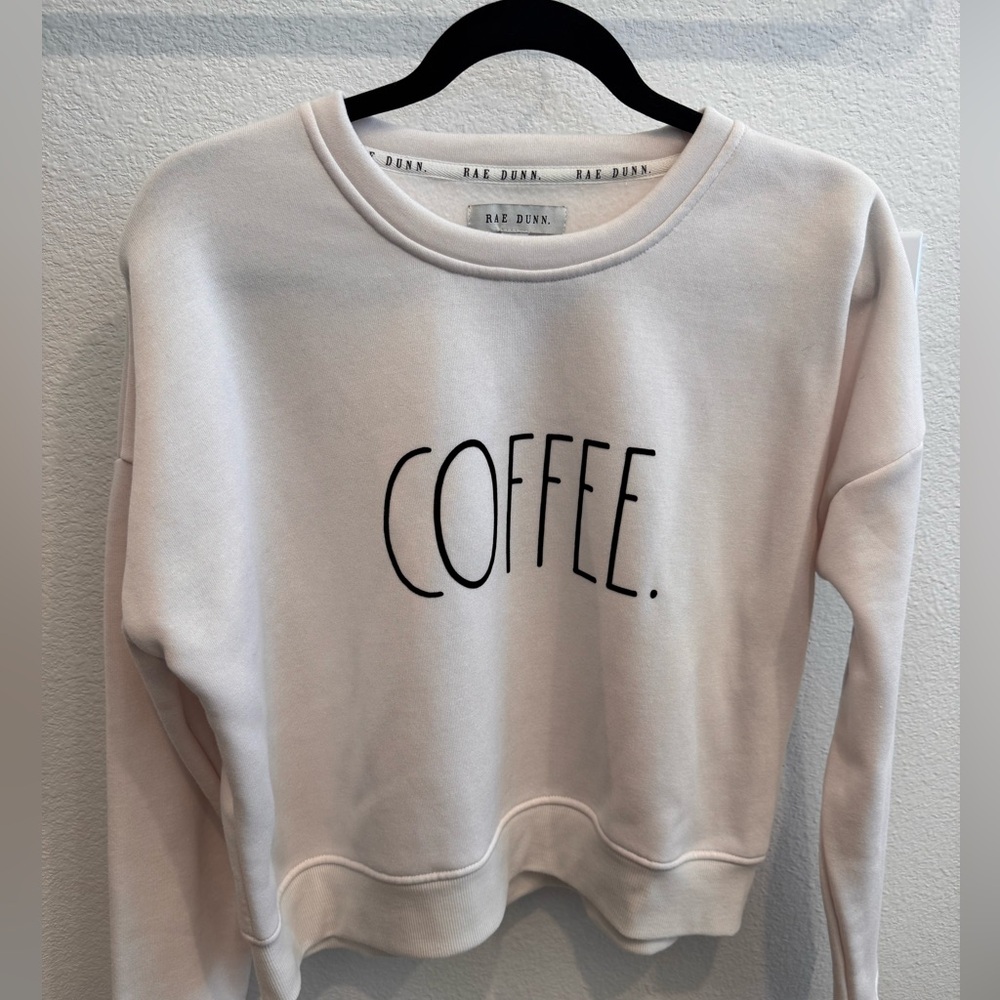 Rae Dunn Ivory Sweatshirt with Black "COFFEE." Print
